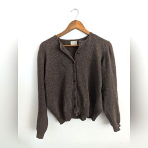 Wool and Angora Neutral Brown Cardigan